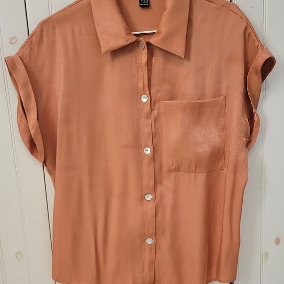 SHEIN Tops - Shimmery Copper Blouse
